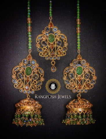 Suhana earrings & tikka set