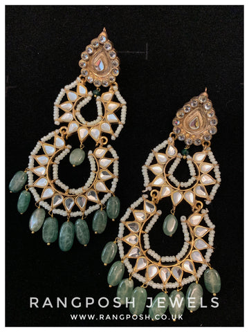 Emerald Kundan grand earrings